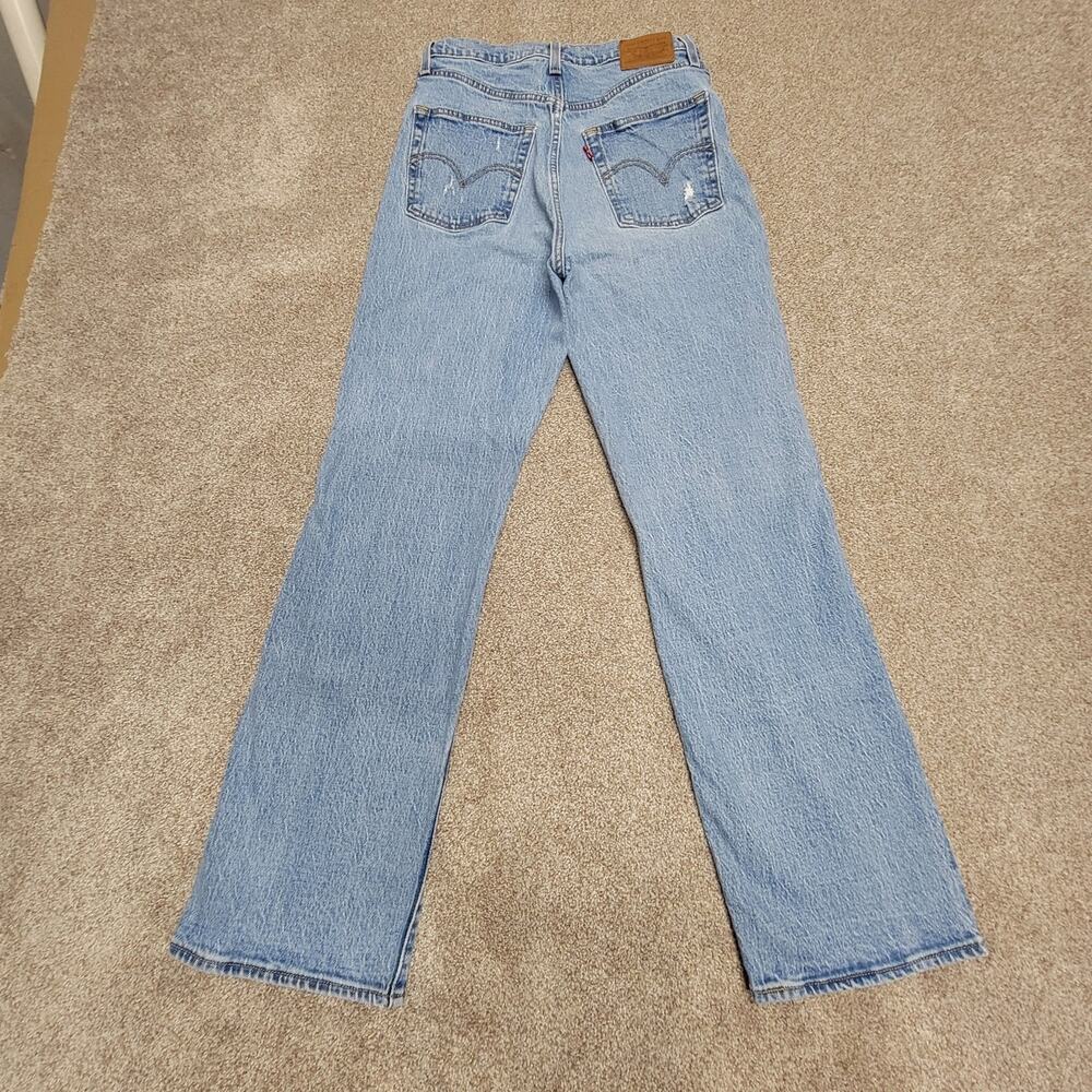 distressed Levi’s Ribcage Straight 28x29 Classic Americana Heritage blue Jeans